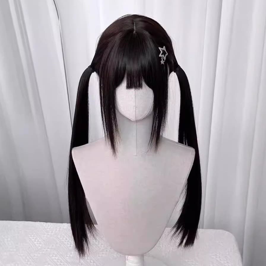 Mocha Sweetheart Wig Female Black Brown Long Hair Lolita Soft Girl Popular Daily Matte 85cm Long Straight Hair New Style