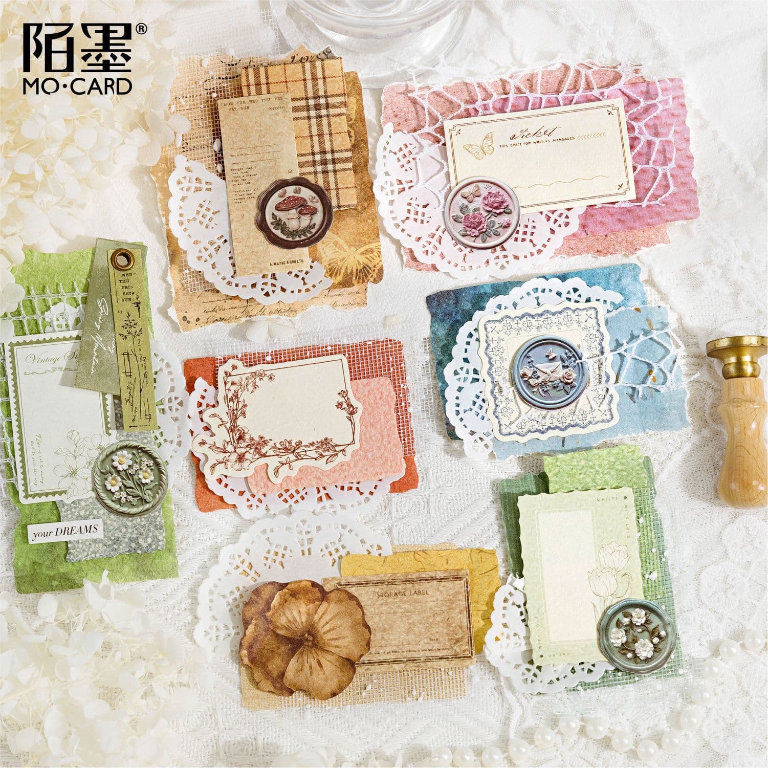 Mo Ink Paper Post Office Series Double-Share Large Collection Material Bag 100 Retro Basic Hand Account Collage 4