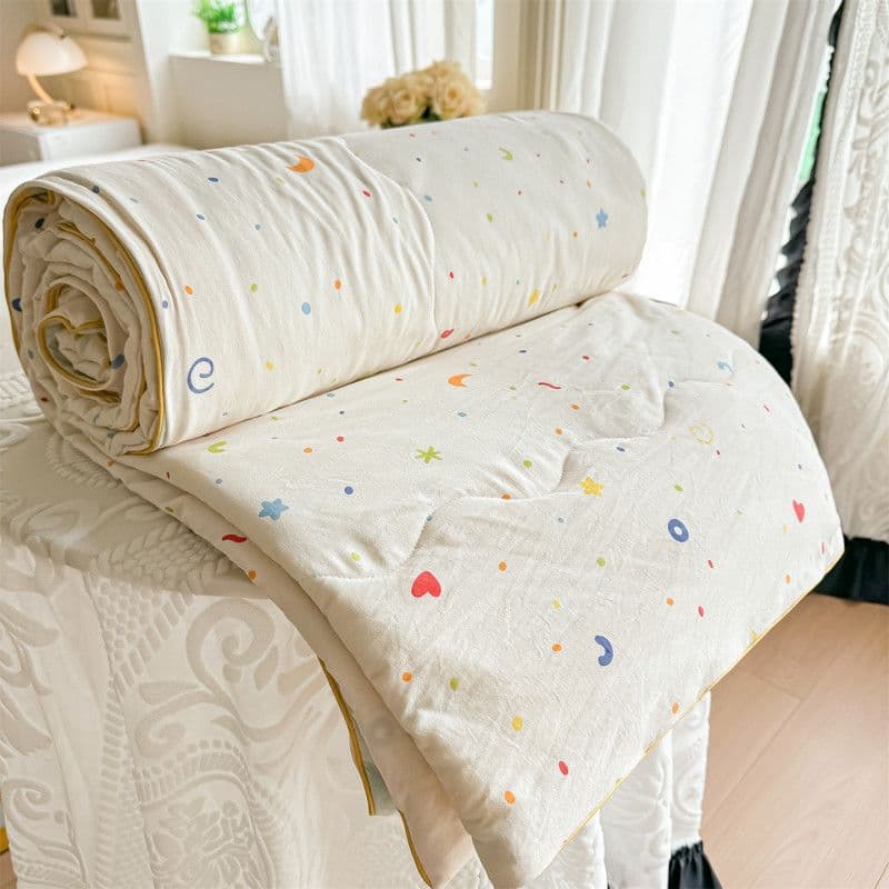 Washed Cotton Crinkled Gauze Single Summer Quilt, Air-Conditioned Quilt, Student Dormitory Single Summer Cooling Quilt, Soft and Thin Summer Quilt