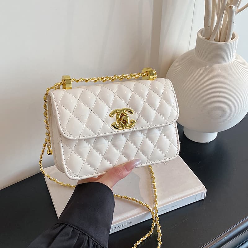 Cross-border chic quilted chain mini square bag for women, stylish high-end minimalist versatile commute shoulder crossbody bag