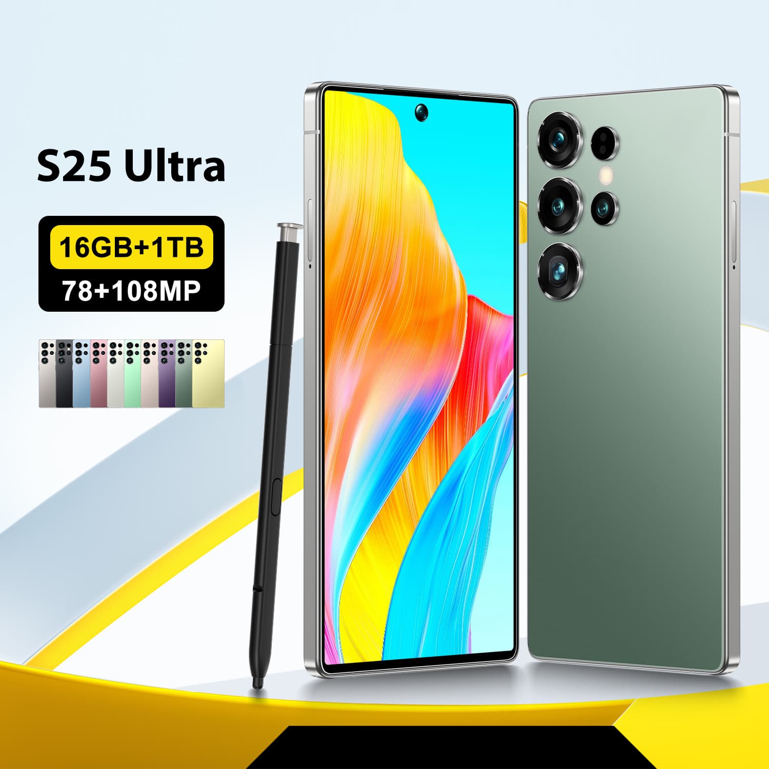 S25 Ultra new cross-border mobile phone 1:1 plastic case with perforated extra large screen 8.2 inches eight-core Android 12 4+64