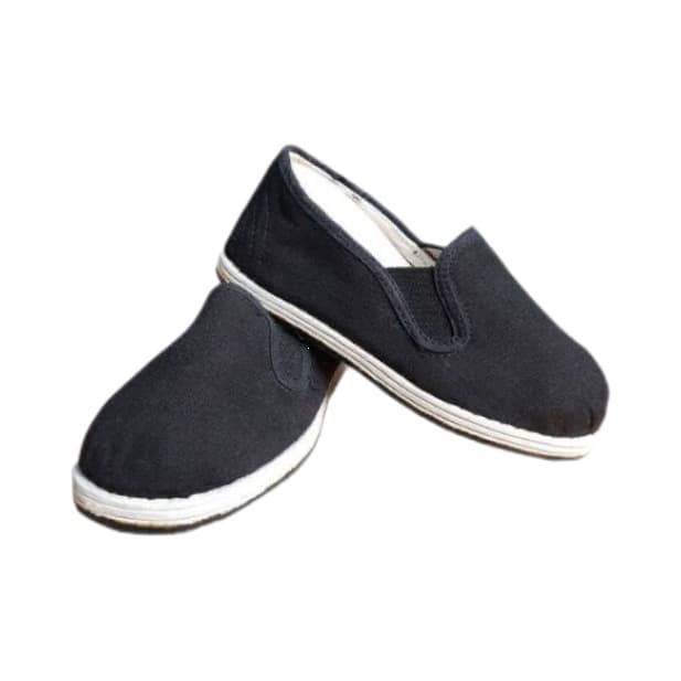 Children's Dance Shoes for Performance, Eighth Route Army Style Square-Toe and Round-Toe Shoes, Black Women's High Heel and Flat Heel Republic Era Cloth Shoes, Black Cloth Shoes