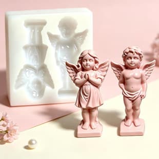 Angel Couple Silicone Mold Set DIY Handmade Scented Candle Plaster Soap Craft Resin Mold