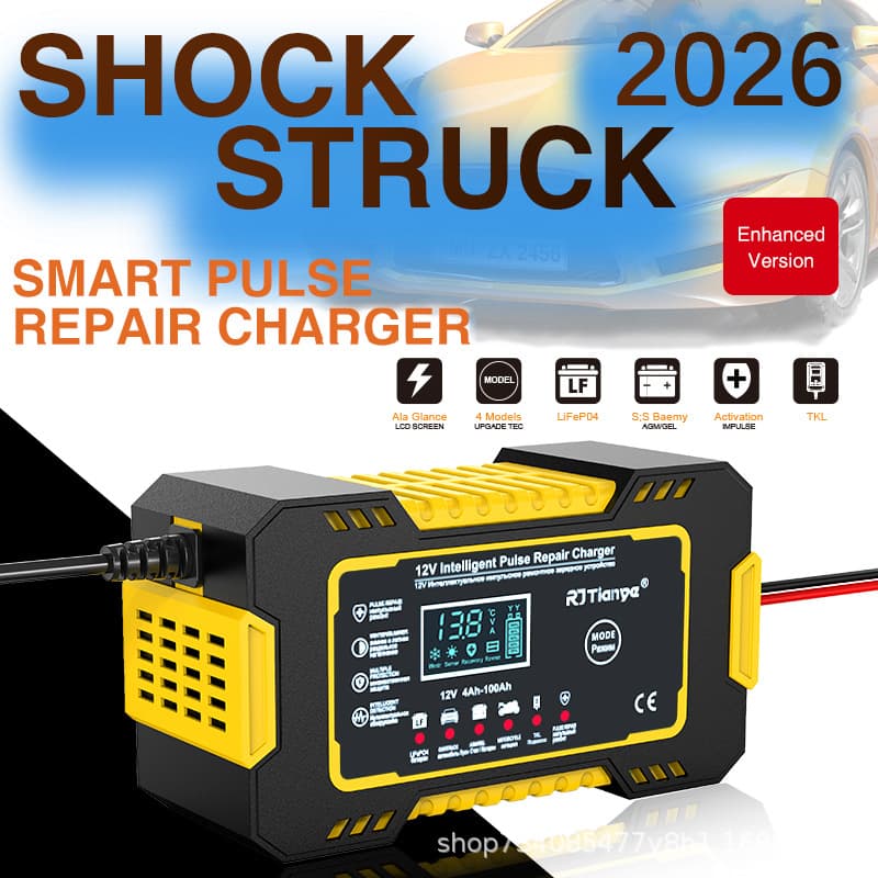 Car Battery Charger 12V Smart Pulse Repair Motorcycle Battery Charger Lead Acid Battery Universal