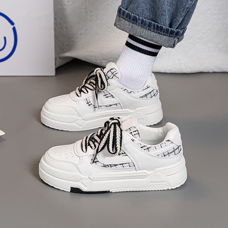 White Shoes for Women Ins Trend 2025 Spring & Fall New Thick-Soled Sneakers Niche Versatile Trendy Student Sports and Casual Shoes