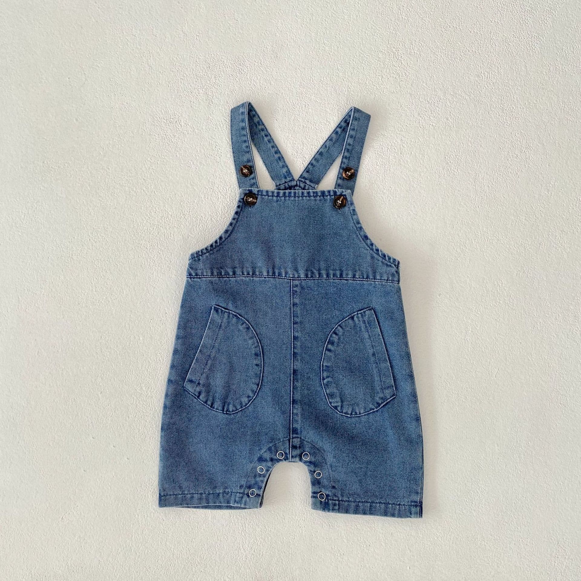 Infant summer overalls, men's and women's baby jumpsuits, stylish large PP pants, denim outings, romper suits