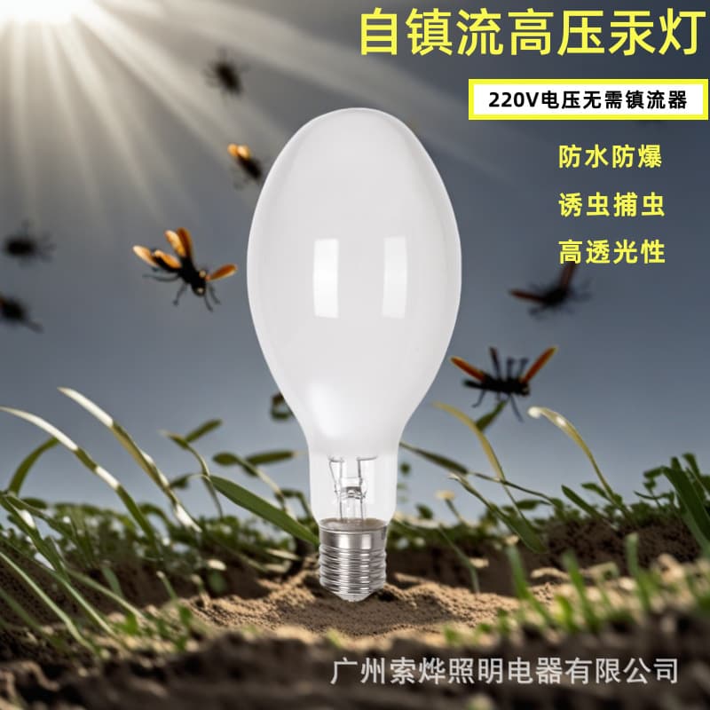 Self-ballasted mercury lamp high-pressure mercury lamp insect trap lamp purple light insect trap lamp 125W 250W 450W 1000W waterproof explosion-proof