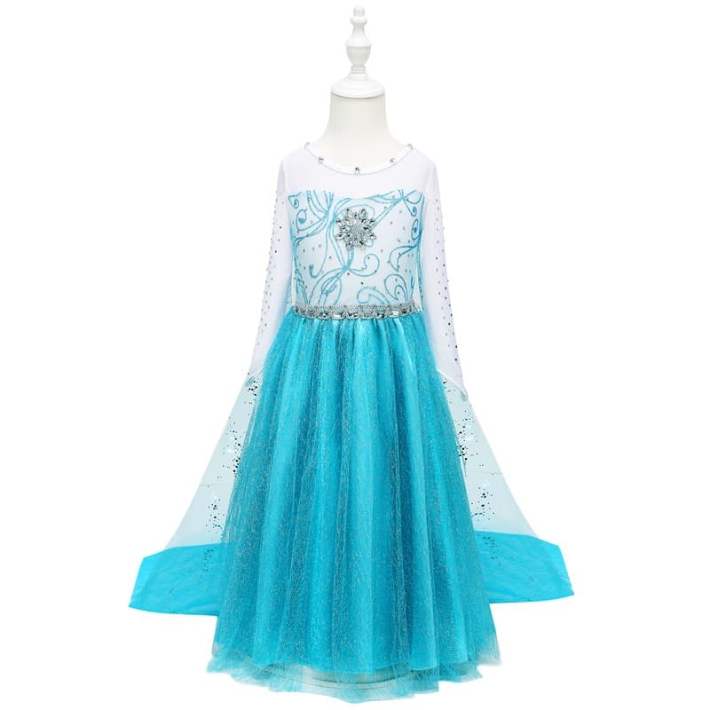 2025 Frozen Girls Long Sleeve Hot Diamond Dress Elsa Princess Dress Elsa Elsa Christmas Children's Dress