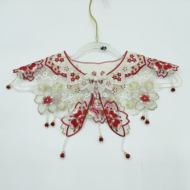 Hanfu cloud-collar new Chinese-style detachable collar, graduation cloud-collar academic gown Hanfu shawl, university student collar flower, new style.