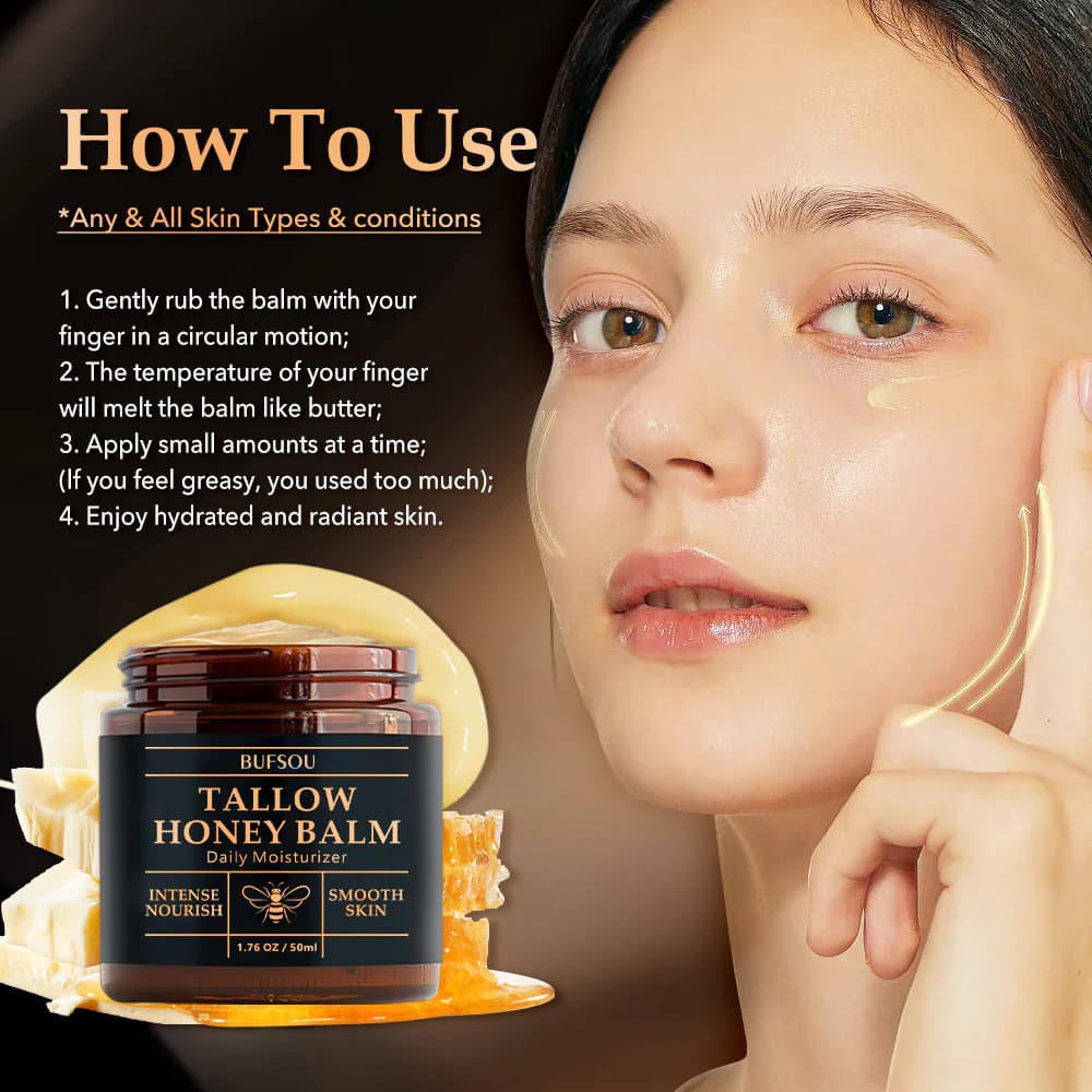 Cross-border Tallow Cream Custom Moisturizing Tallow Honey Balm Grass-fed Butter Tallow Oil Honey Tallow Cream