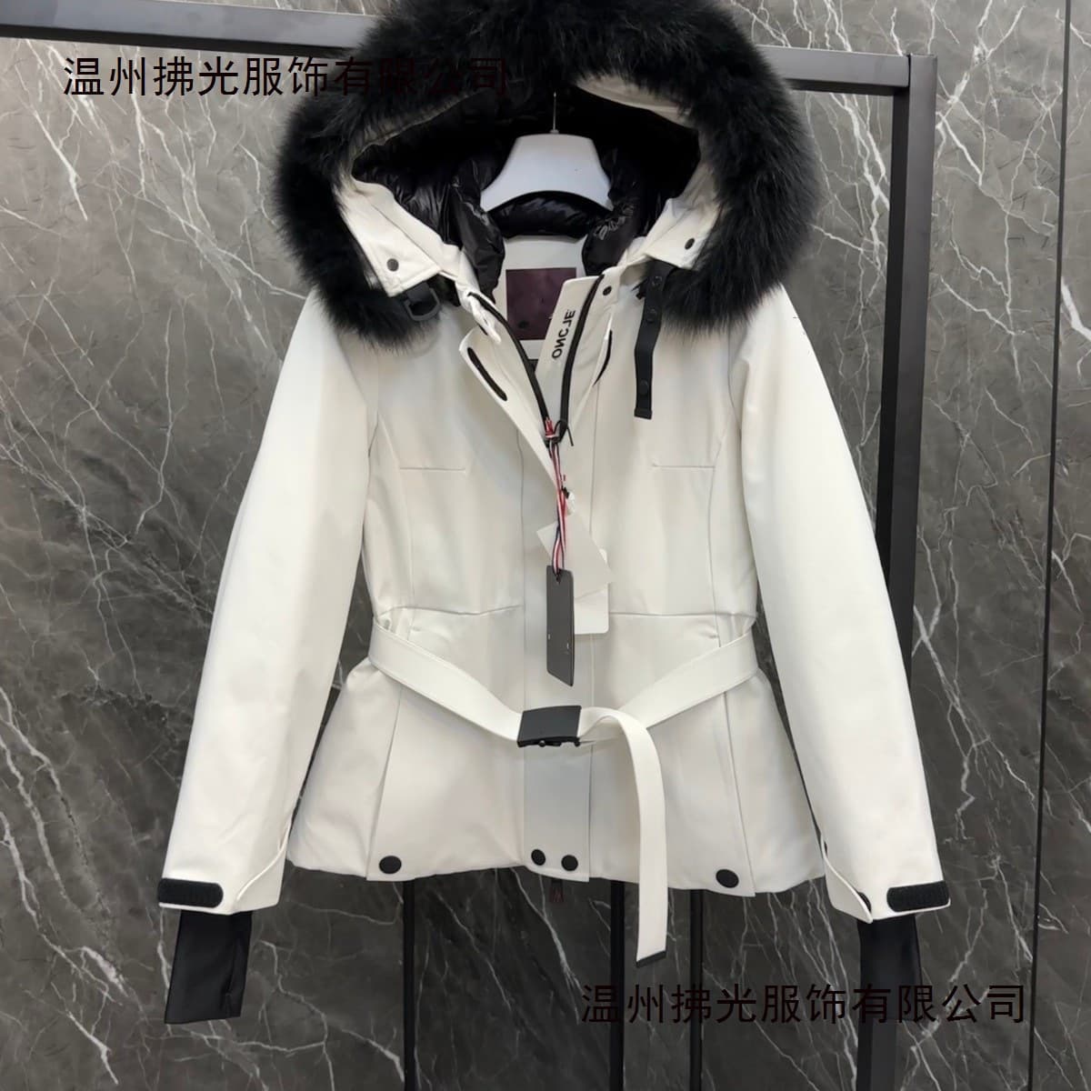 【In Stock for Drop Shipping】Cross-border Grenoble New Moncler Down Jacket Ski Wear Waist-Cinched Short Style Fox Fur Winter