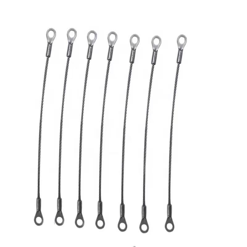 Black 304 stainless steel rubber-coated steel wire rope for lamps, mining lamps, safety ropes, anti-fall suitcase safety wire ropes