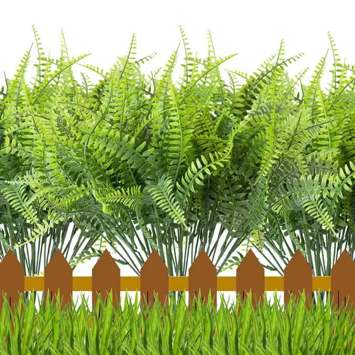 Cross-border 7-branch 21-leaf Artificial Persian Grass, 7-head Faux Boston Fern Green Plant Wall Decoration