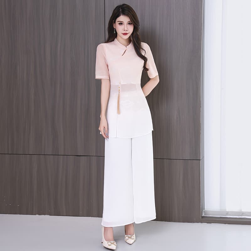 2024 New Summer Beauty Therapist Ear Cleaning Uniform Health Club Technician Workwear Set Women Foot Massage Uniform