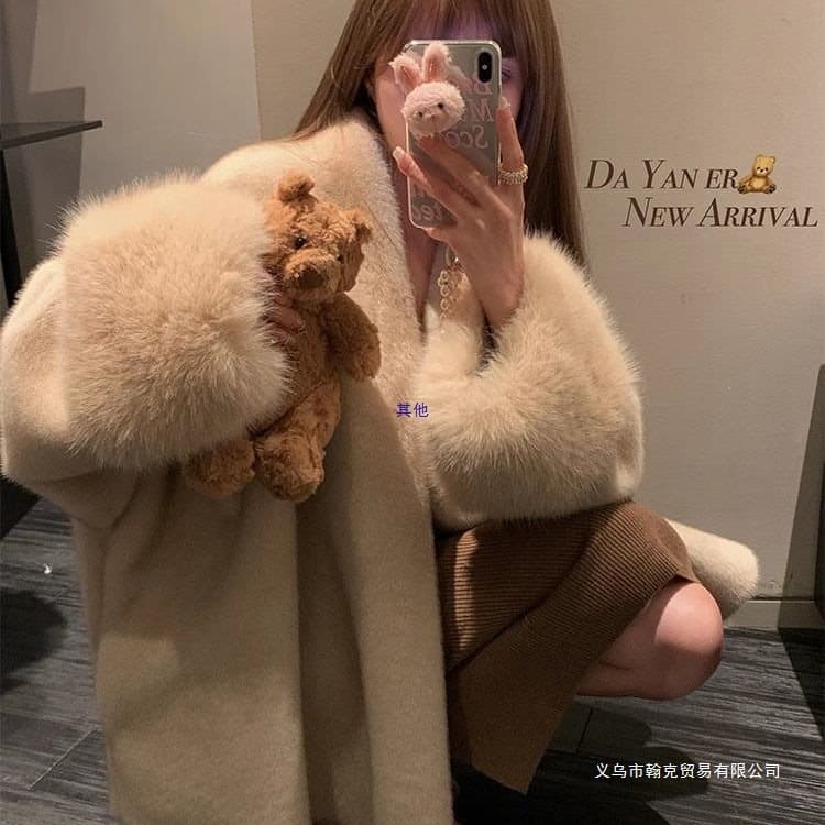 2024 Autumn/Winter New Faux Mink Fur Coat for Women, Celebrity Style Loose Fit Fashion Overcoat