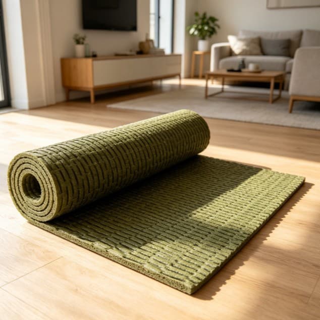 Full Coverage Carpet Rubber Underlay Mat, Moisture-Proof, Sound-Insulating, Anti-Slip Gym Rubber Mat