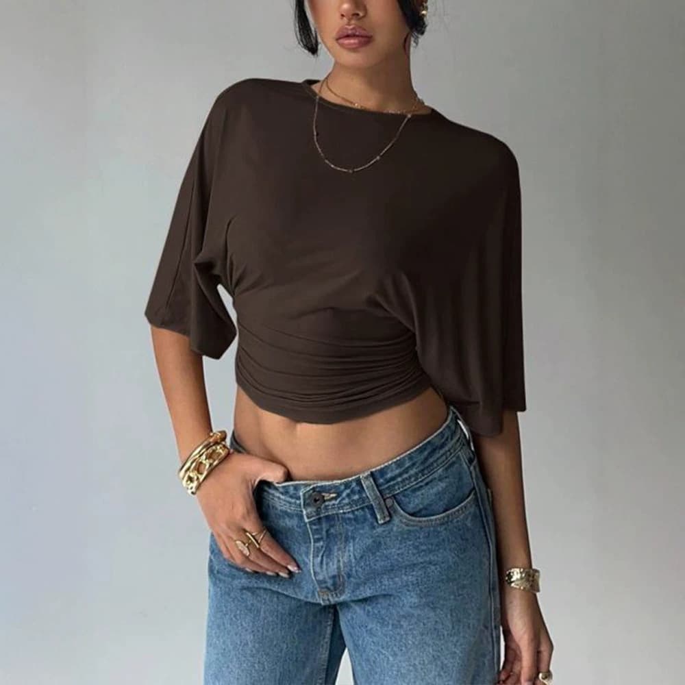2026 Summer Cross-Border Amazon European and American New Casual Versatile Waist Slimming Sweet and Spicy Design Right Shoulder Clothes for Women