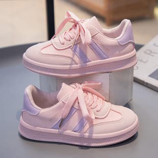 Children's Board Shoes Girls' Sneakers Spring/Autumn New Trendy Student White Shoes Versatile Soft Sole Girls' Casual Shoes