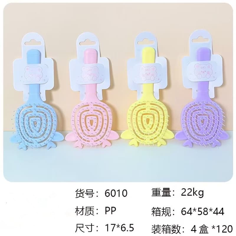 Cute cartoon comb, colorful wet and dry massage comb, fluffy rib comb, large curved curly hair comb, high skull top, long straight comb