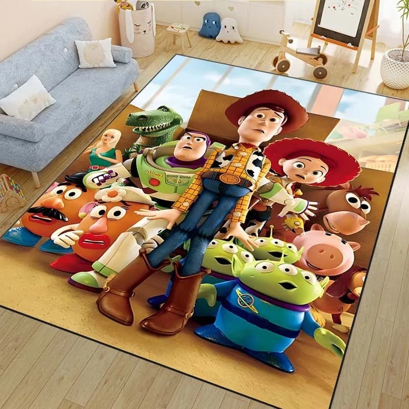 15-yard Toy Story Buzz Lightyear Woody Pattern Living Room Bedroom Rug Bedside Bathroom Floor Mat for Kids