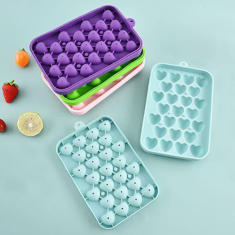 Heart-shaped Silicone 25-Cavity Ice Ball Mold, 25-Cavity Spherical Jelly Mold, Home Round Soap Mold, 25-Cavity Spherical Ice Cube Mold