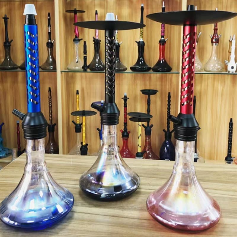 Amy Hot-Selling Aluminum Alloy Large Smoke Single-Hose Hookah Set with Bowl Hookah Shisha