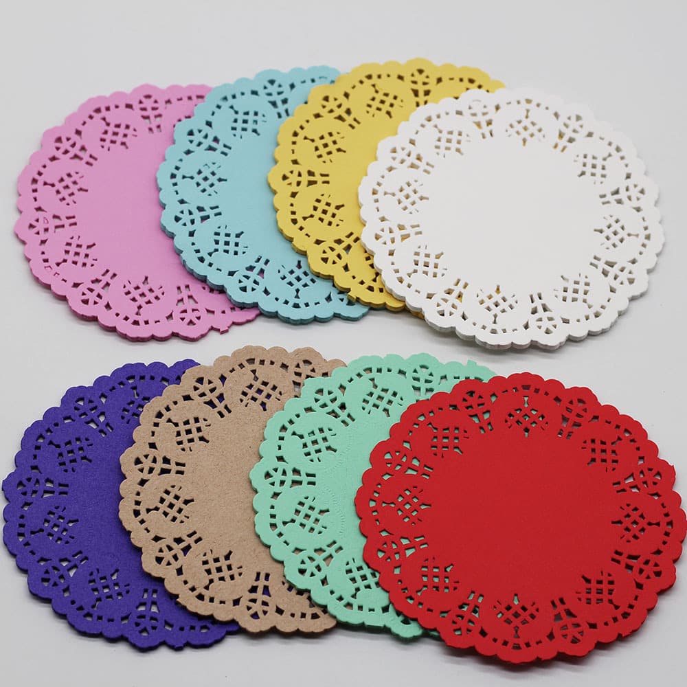 Round square colored flower bottom paper oil-absorbing paper colorful decorative lace paper baking paper frying pad paper pad