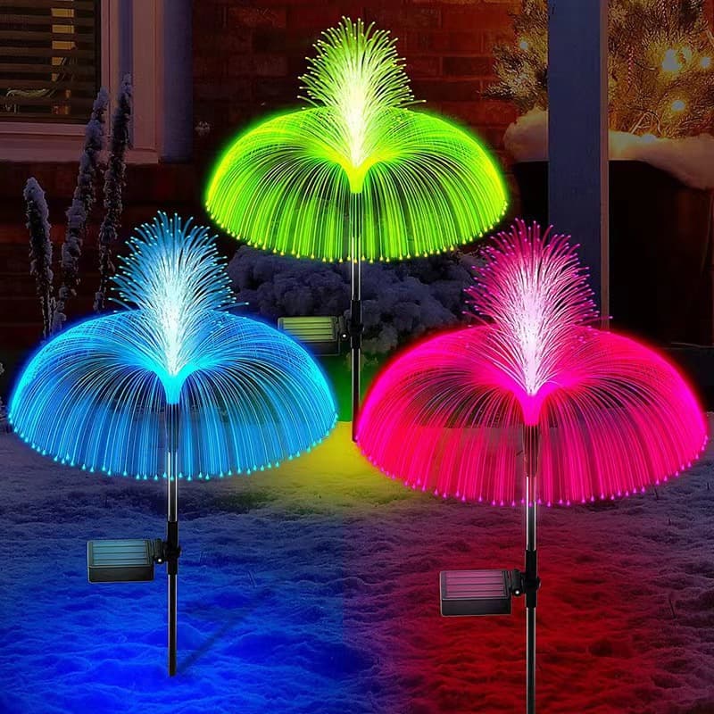 Solar Jellyfish Light Fiber Optic Villa Garden Courtyard Ground Insert Lamp Waterproof Landscape Decorative Light Solar Ground Insert Light