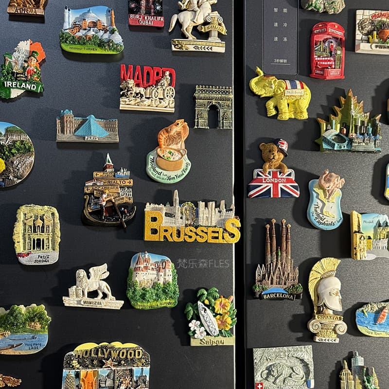 3D Magnetic Refrigerator Magnets from Various Countries Around the World, Travel Souvenirs, Creative American Memorabilia