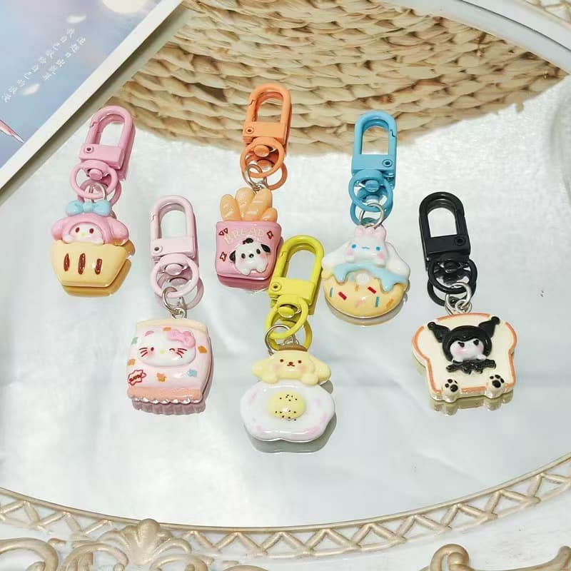 Cartoon Cute Food Toy Series Keychain Pendant Cute Girl Heart Bag Charm Best Friend Couple Gift Wholesale