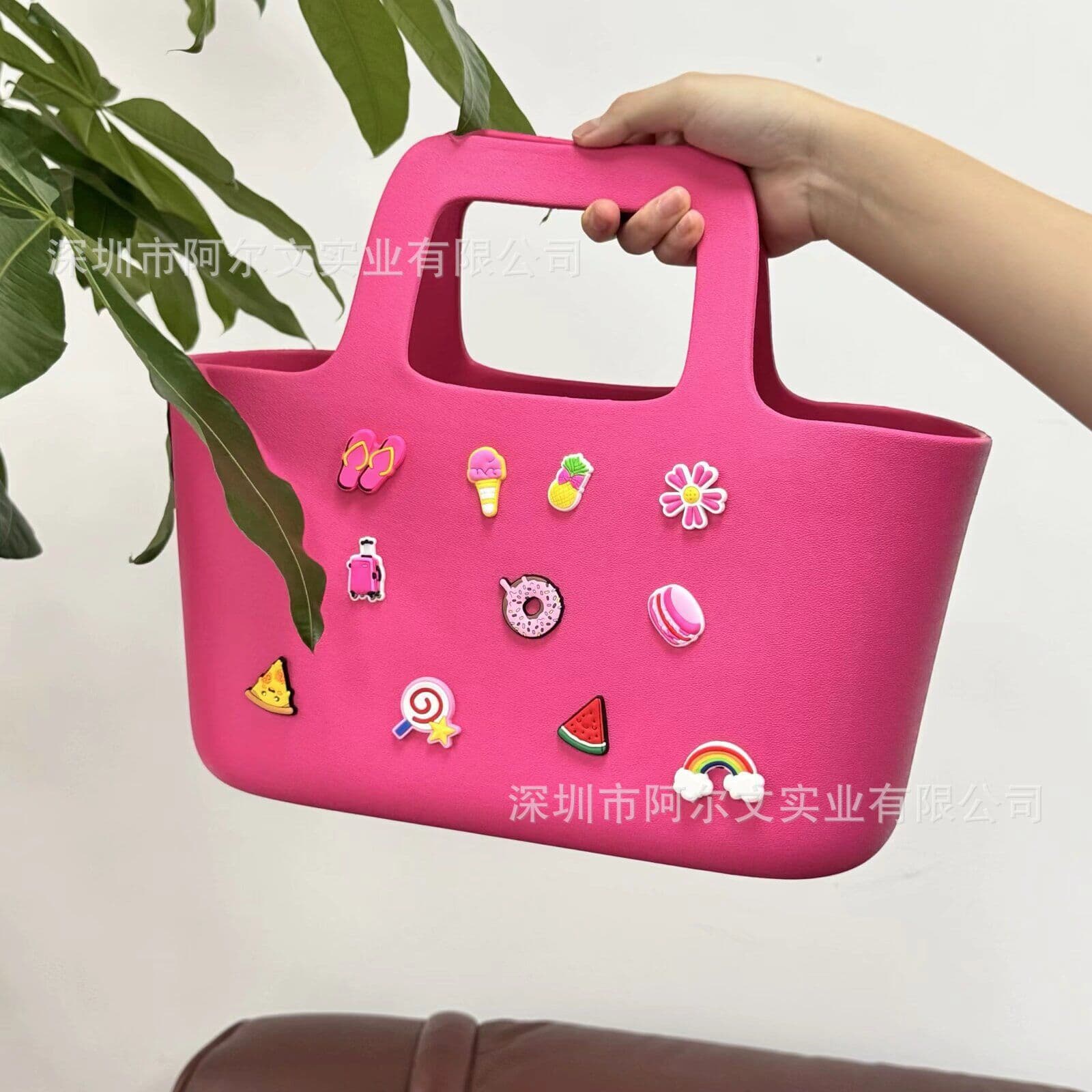 Amazon New Large Capacity Square Handle EVA Handbag Waterproof Storage Urban Simple Women's Handbag