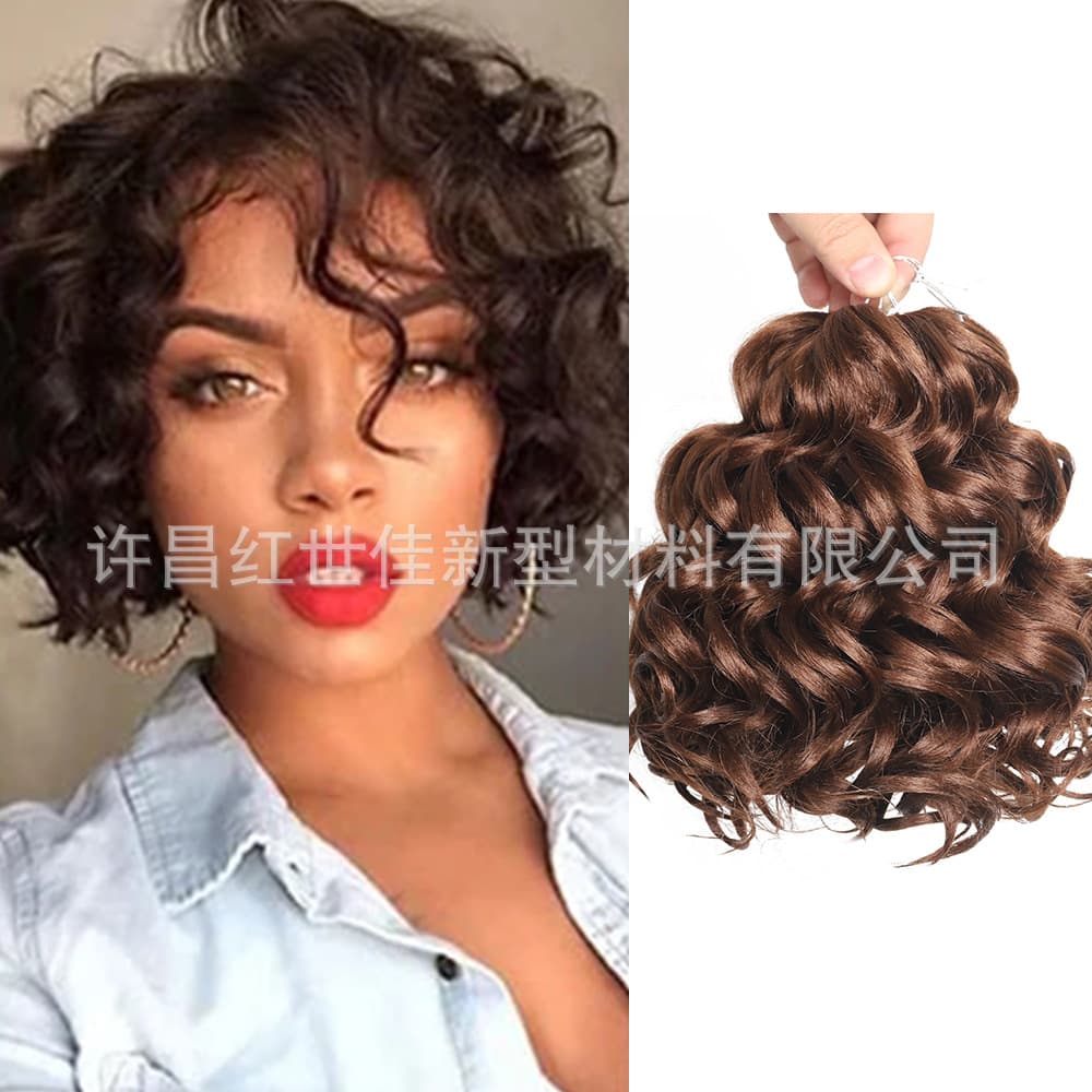 8-Inch Deep Wave Crochet Braids Hair Synthetic Crochet Hair Factory