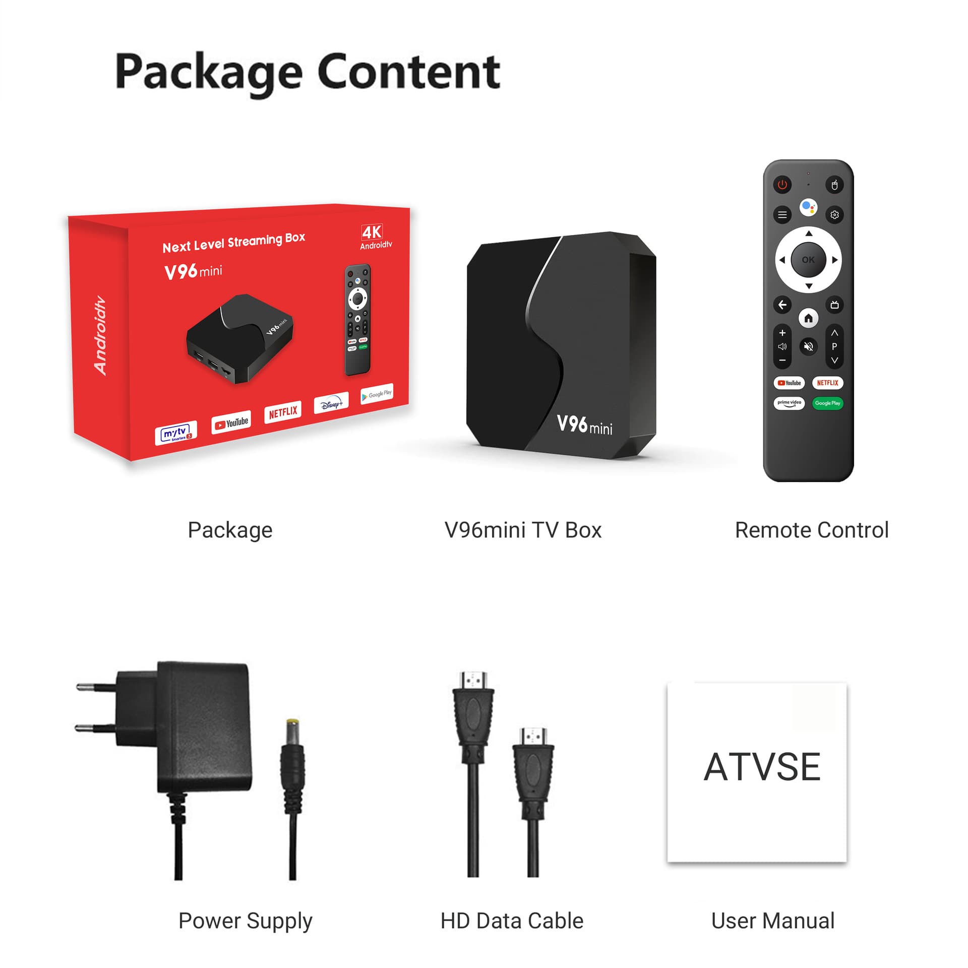 V96mini atvbox Android box with Bluetooth voice remote control network set-top box, V96mini smart wireless