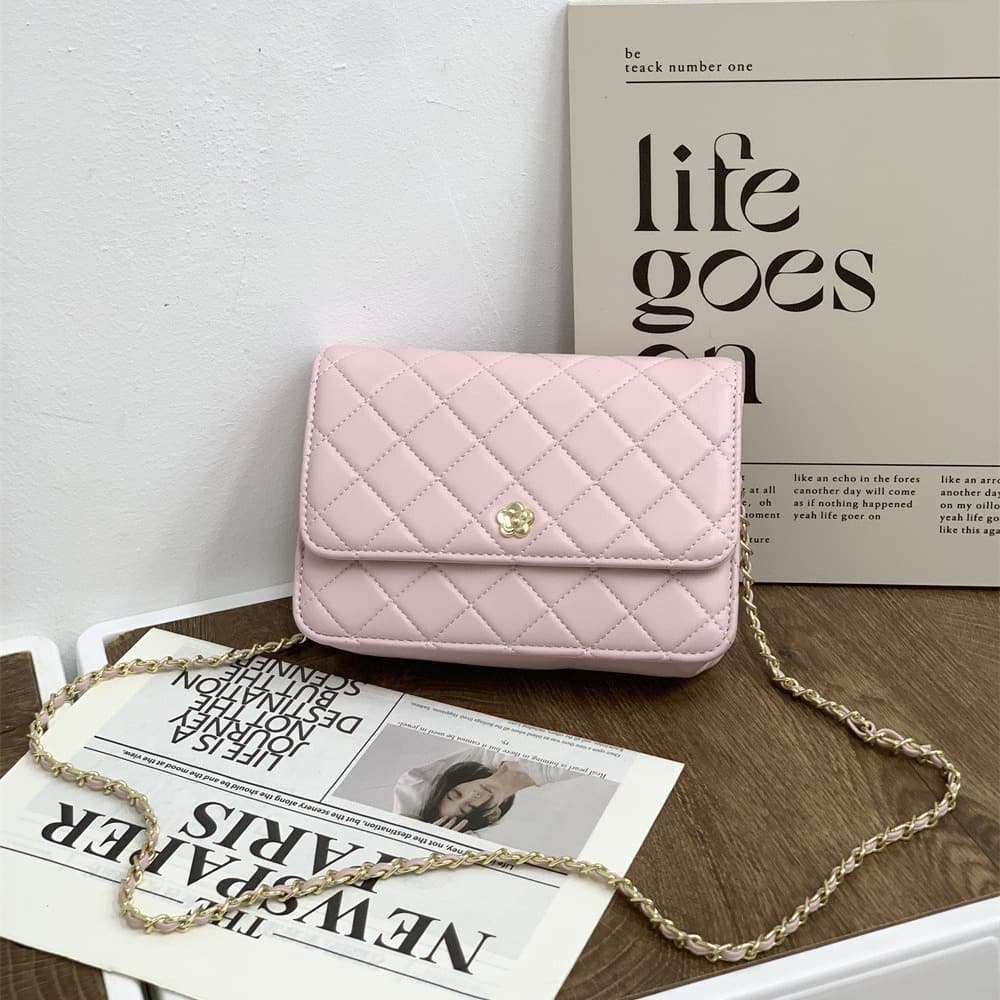 Fashionable Tweed Style Argyll Chain Bag New Versatile Small Square Bag Niche Bags Single Shoulder Crossbody For Women