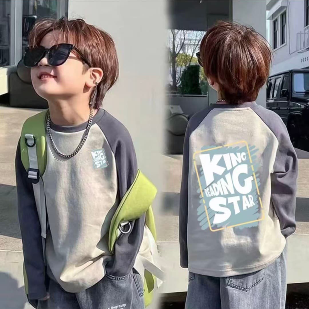 100% Pure Cotton Long-Sleeve T-Shirt New Autumn Boys Girls Baby Round Neck Cartoon Top Casual Base Layer for Toddlers and Kids