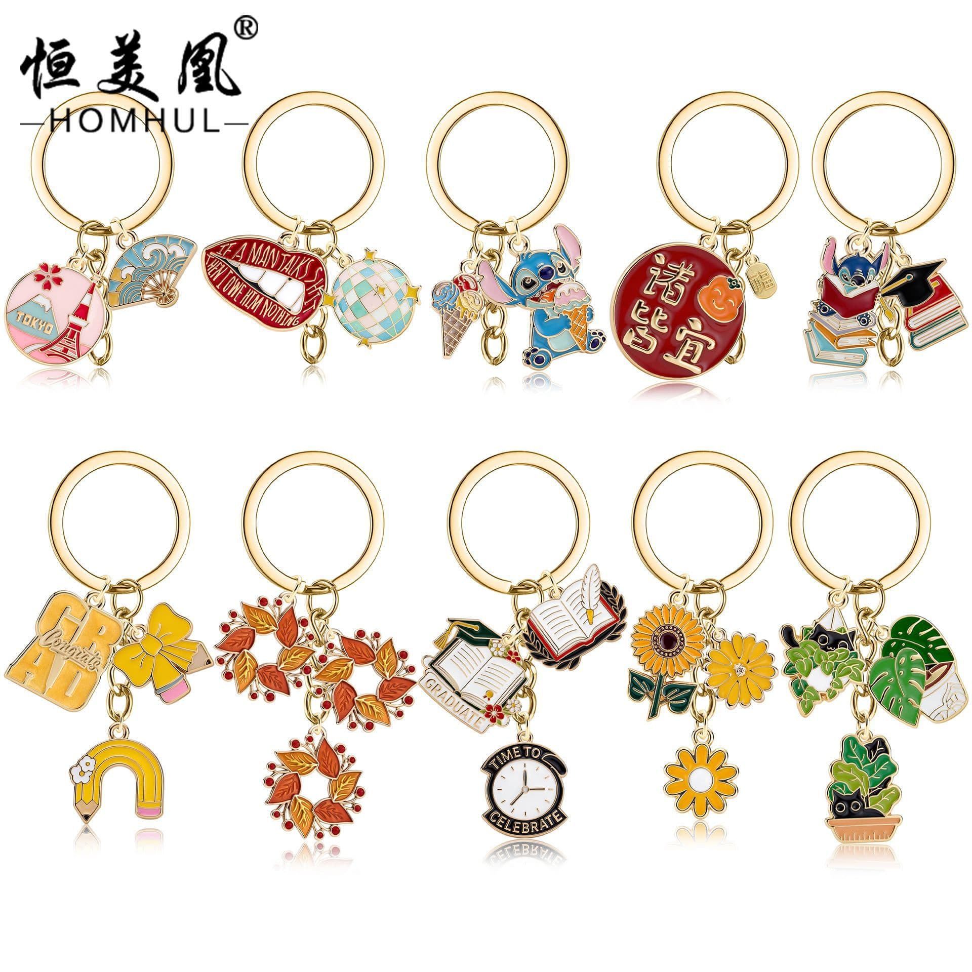 European and American Keychain Gift Box Collection Cute Cartoon Character Keychain Creative Pendant Decoration Bag Charm