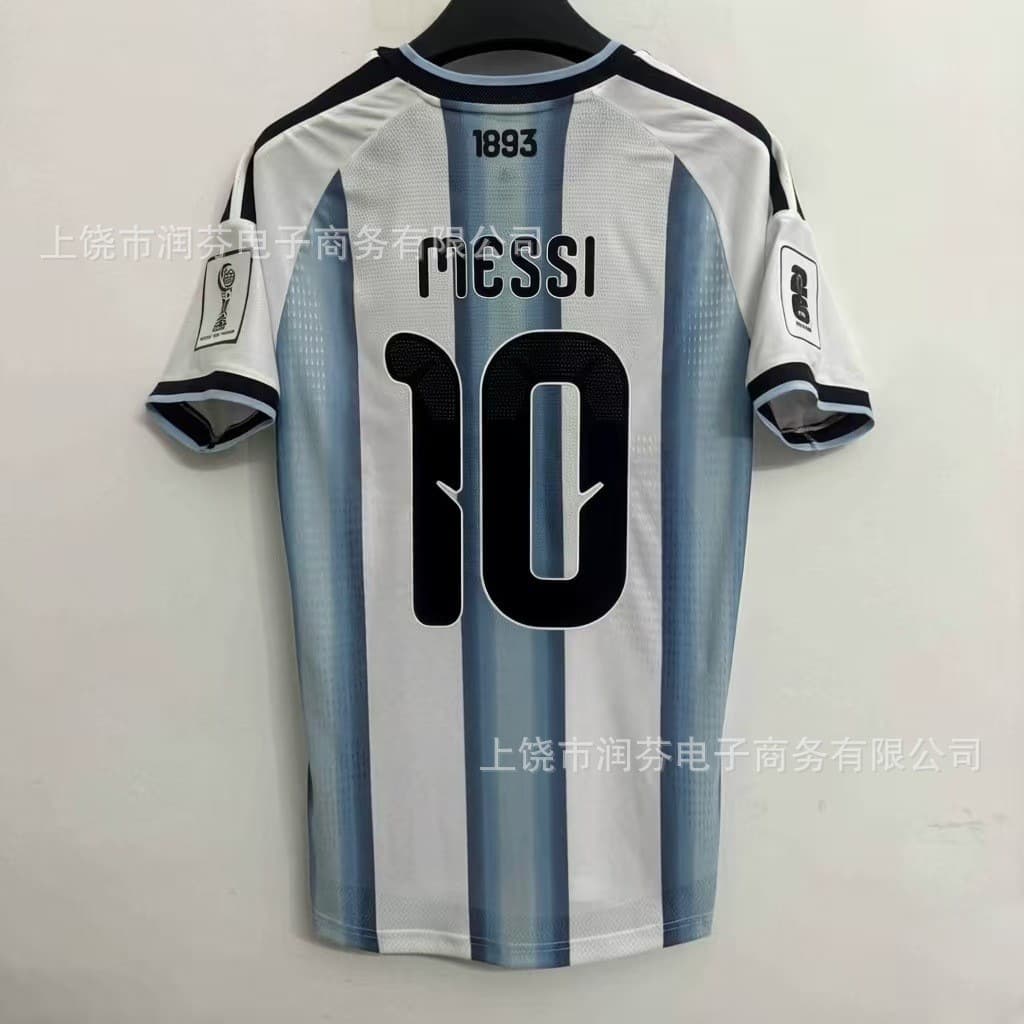 2026 Cross-border Bestseller New Argentina National Team Messi No. 10 Retro 1893 Commemorative T-shirt