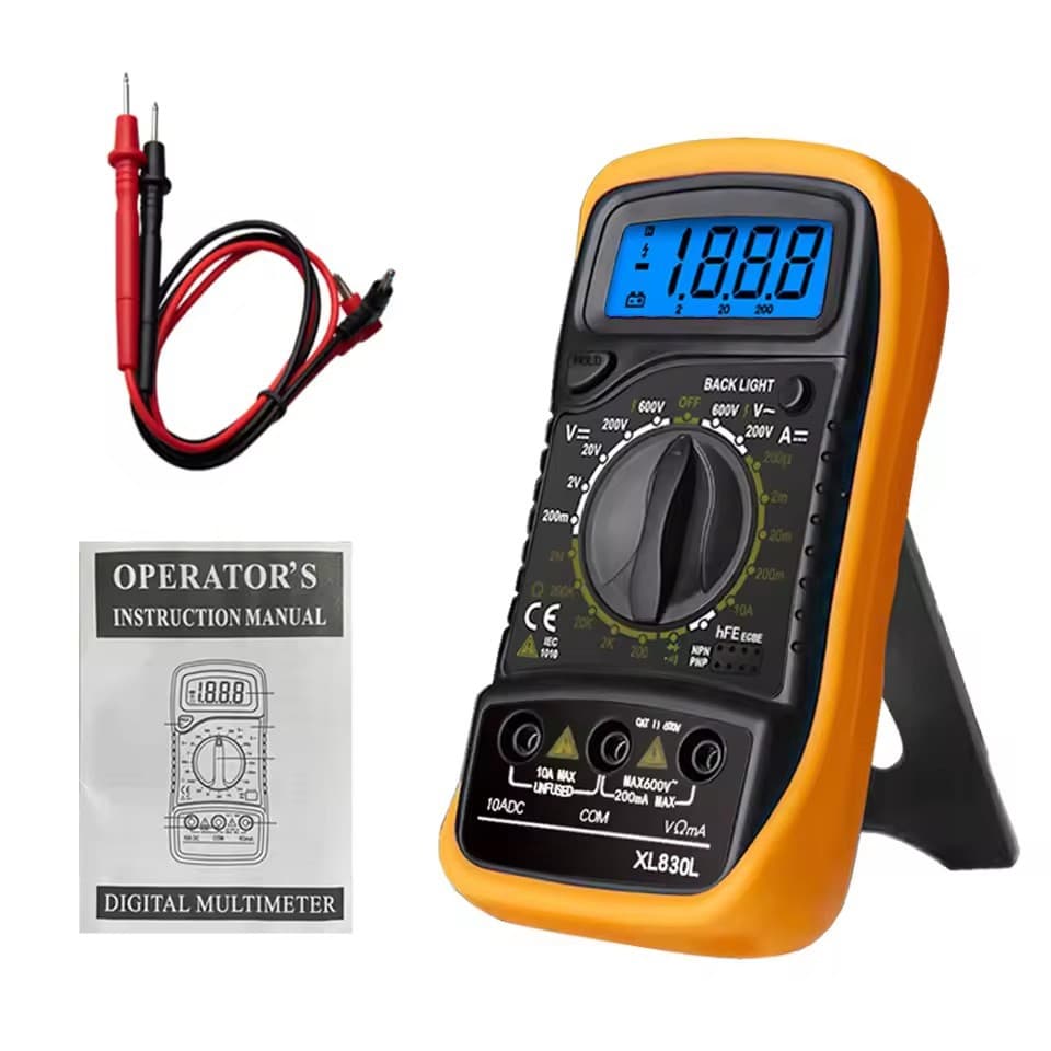 XL830L Digital Multimeter Portable High-Precision LCD Display Multimeter with Backlight, Multi-functional for Electricians
