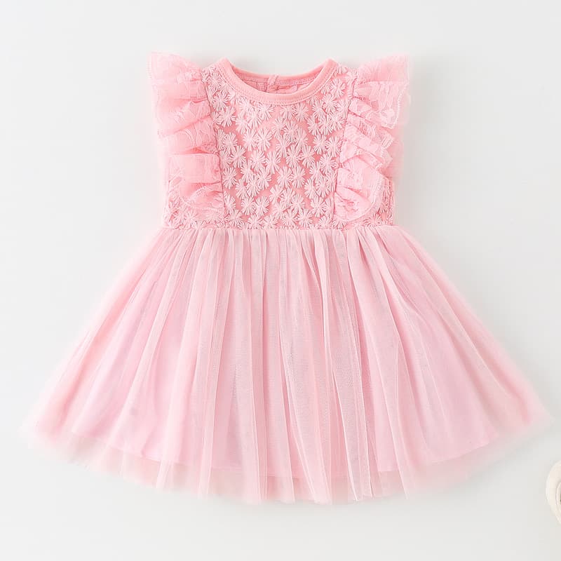 Children's clothing summer new baby jumpsuit girls dress mesh harem one-year-old baby girl sleeveless long skirt