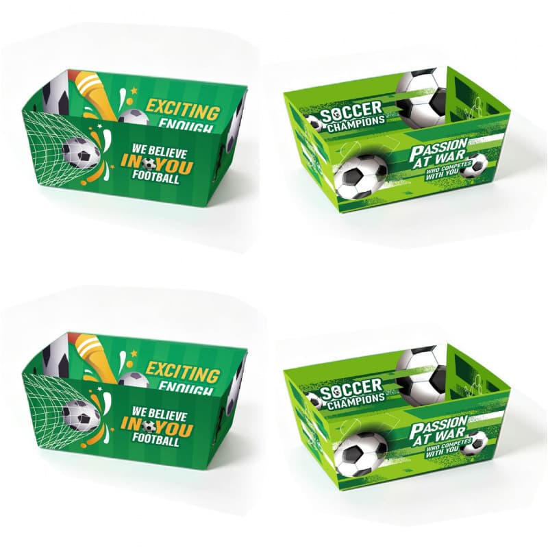 Amazon Football Game European Cup World Cup Green Field Tray Packaging Box Party Gift White Card Folding Box
