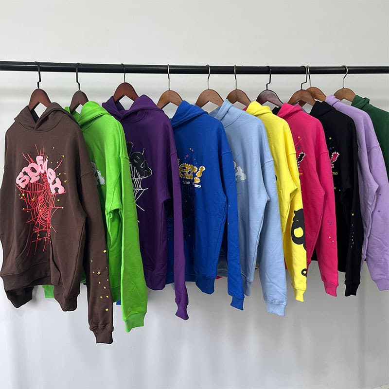 Overseas hot-selling US version loose heavy fleece hoodie cross-border trendy brand Sp5der sweatshirt factory stock