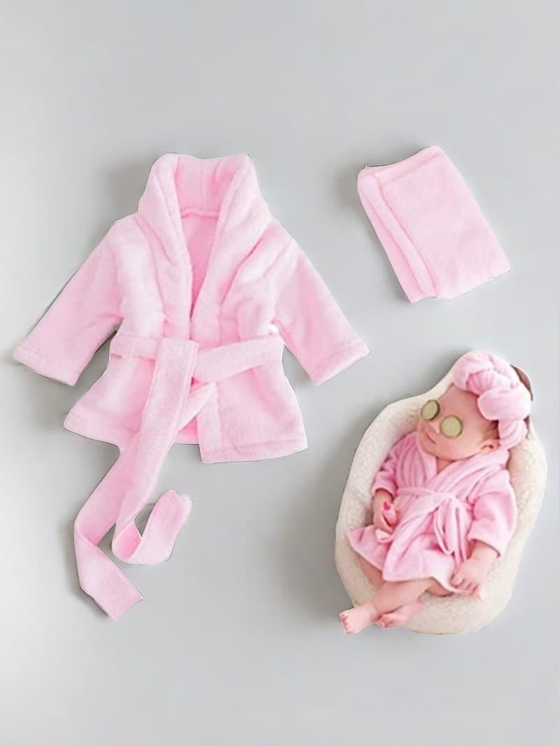Cross-border spot baby photo bathrobe, children's photography props, clothing and clothing, newborn full moon 100-day pajamas powder