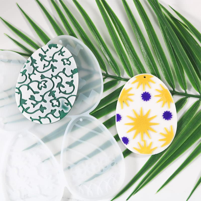 New DIY Epoxy Mold Easter Egg Pendant Holiday Decoration Silicone Mold Cross-Border Exclusive
