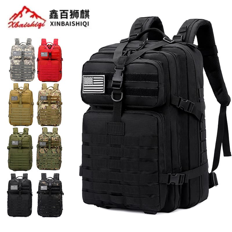 New tactical outdoor backpack, multi-functional camouflage hiking bag, waterproof and wear-resistant 3P bag, large capacity shoulder pack