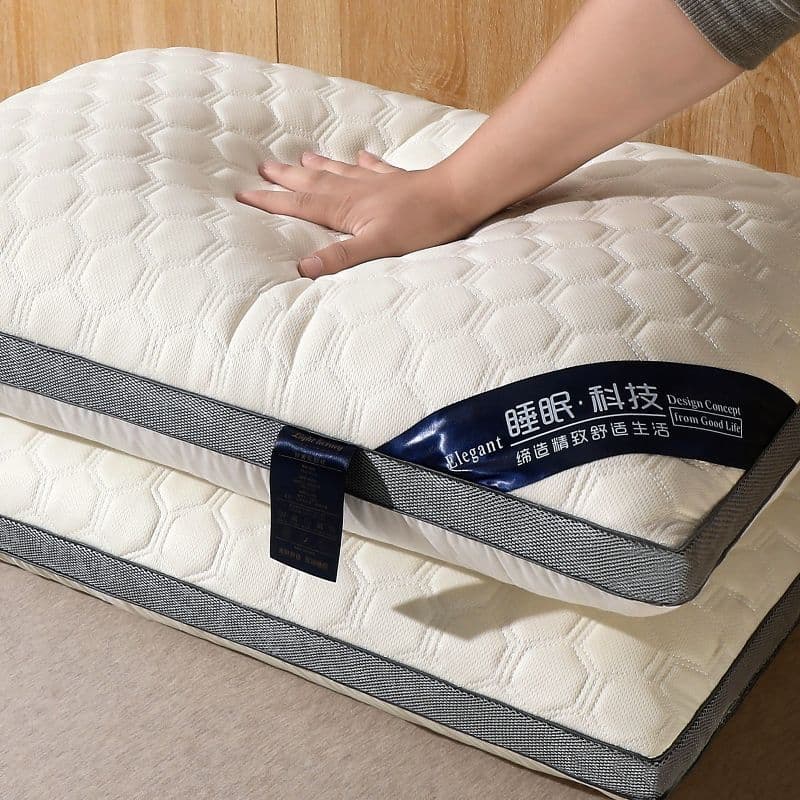 Natural latex pillow cores, pair set for adults, single person home use, aids sleep and cervical protection, specialized for students and hotels.