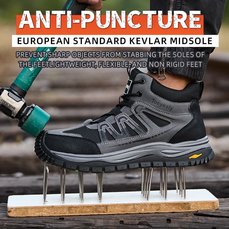 Dinggu European Standard Extra-Large Safety Shoes for Men, Anti-Smash and Anti-Puncture, Lightweight Protective Work Shoes CE