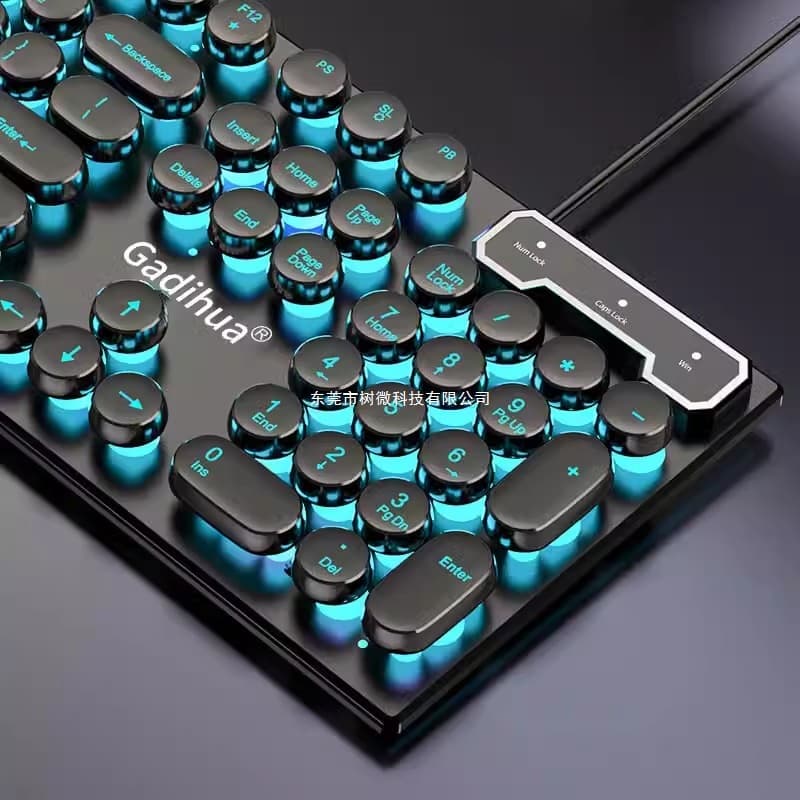 Mechanical Feel Keyboard USB Wired for Desktop Computer, Laptop, Men, Women, Gaming, Office, Punk Style
