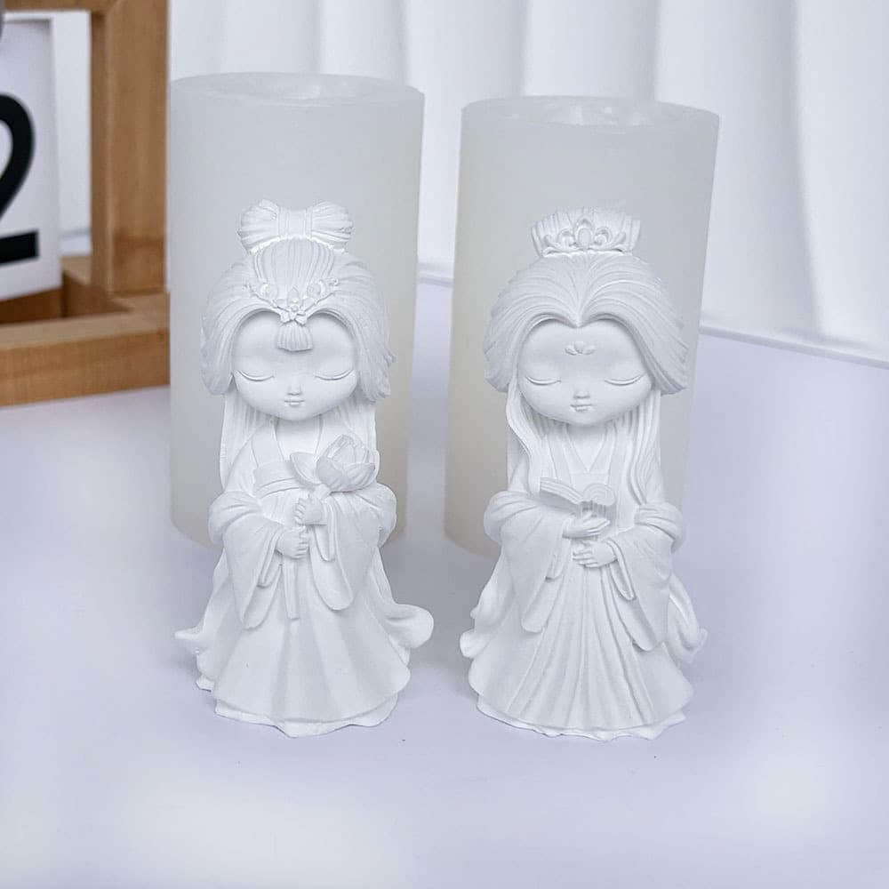 DIY Plaster Doll Ornament Silicone Mold Princess Maid Painted Plaster Doll Resin Craft Mold