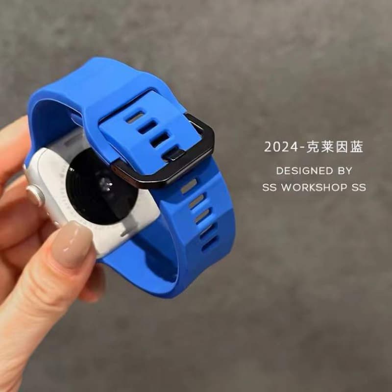 Suitable for iwatch9 strap Ultra apple applewatch8se hand s10 strap wave movement silicon