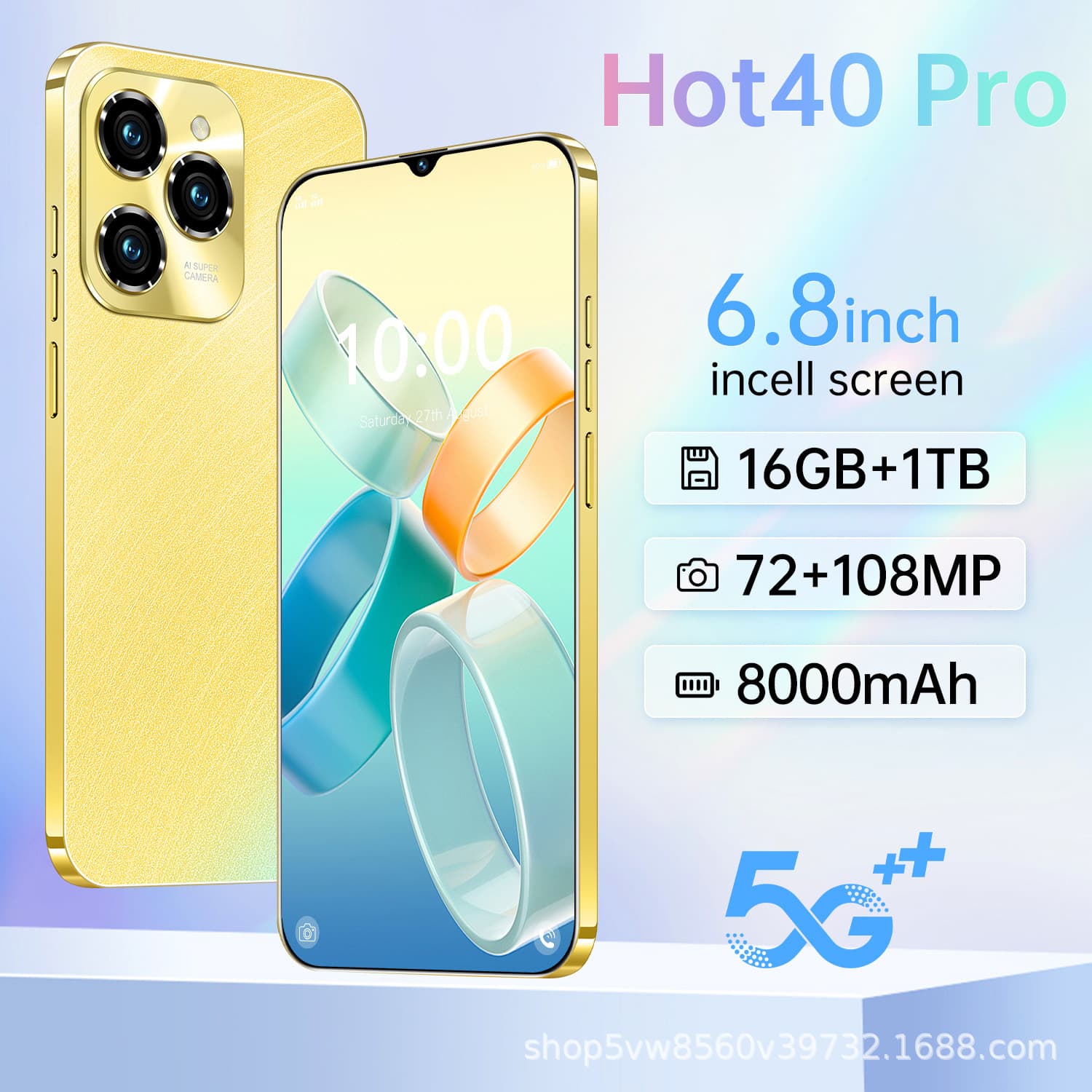Hot-Selling In Stock Cross-Border Hot40Pro All-in-One 16+1T Large Memory Smartphone Source Factory Wholesale
